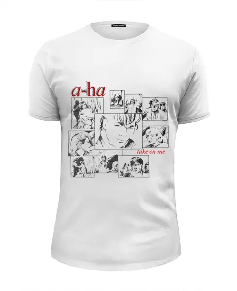 Заказать мужскую футболку в Москве. Футболка базовая a-ha / Take On Me от OEX design - готовые дизайны и нанесение принтов.
