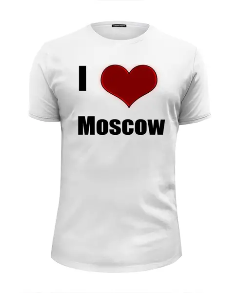 Заказать мужскую футболку в Москве. Футболка базовая I Love Moscow от Nalivaev - готовые дизайны и нанесение принтов.
