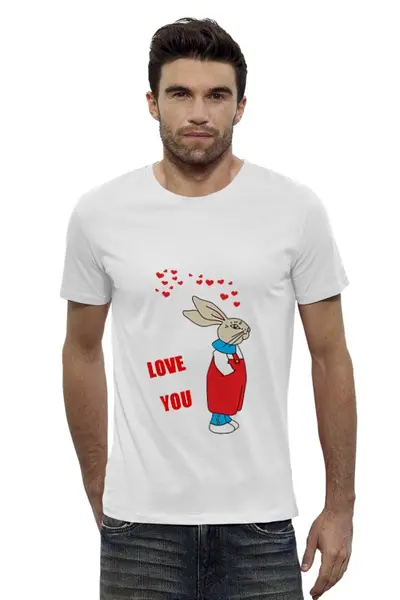 Заказать мужскую футболку в Москве. Футболка базовая Rabbit_man от Printio - готовые дизайны и нанесение принтов.
