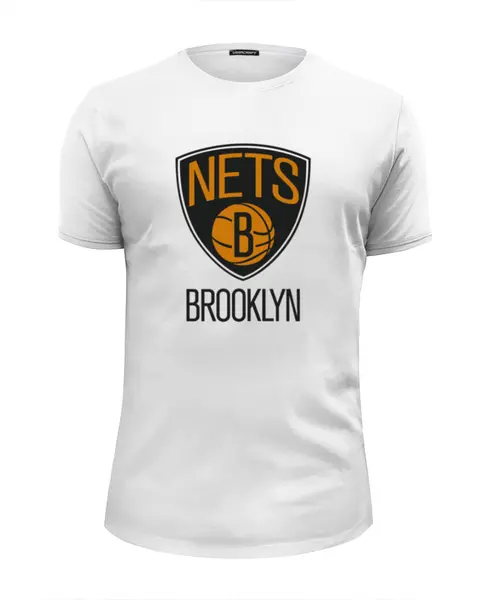 Заказать мужскую футболку в Москве. Футболка базовая Brooklyn Nets от Сергей Дульнев - готовые дизайны и нанесение принтов.