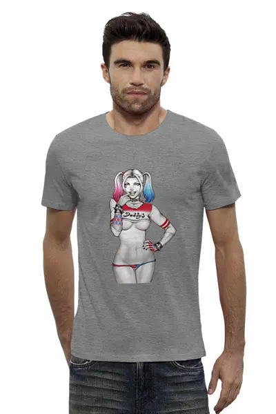 Заказать мужскую футболку в Москве. Футболка базовая Харли Квинн (Harley Quinn) от prodesign - готовые дизайны и нанесение принтов.
