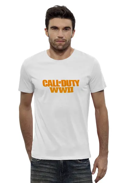 Заказать мужскую футболку в Москве. Футболка базовая Call of Duty WW2 от THE_NISE  - готовые дизайны и нанесение принтов.