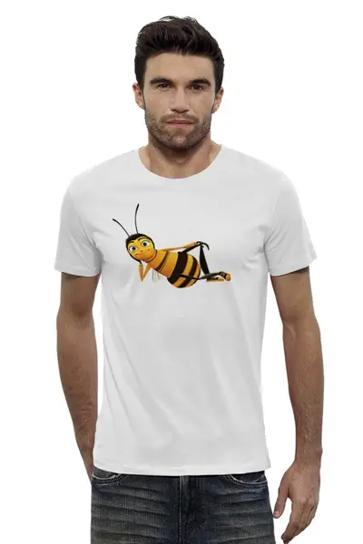 Заказать мужскую футболку в Москве. Футболка базовая  Bee movie от pahmel - готовые дизайны и нанесение принтов.