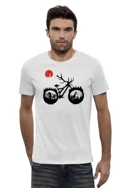 Заказать мужскую футболку в Москве. Футболка базовая MTB Ride от oneredfoxstore@gmail.com - готовые дизайны и нанесение принтов.