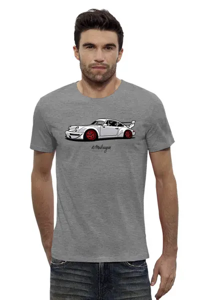 Заказать мужскую футболку в Москве. Футболка базовая Porsche RWB от Oleg Markaryan - готовые дизайны и нанесение принтов.