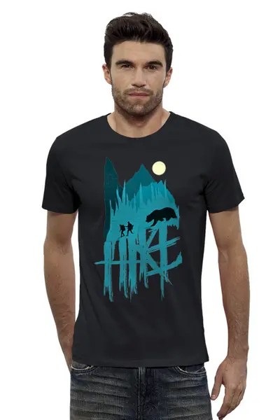 Заказать мужскую футболку в Москве. Футболка базовая Hiking от oneredfoxstore@gmail.com - готовые дизайны и нанесение принтов.