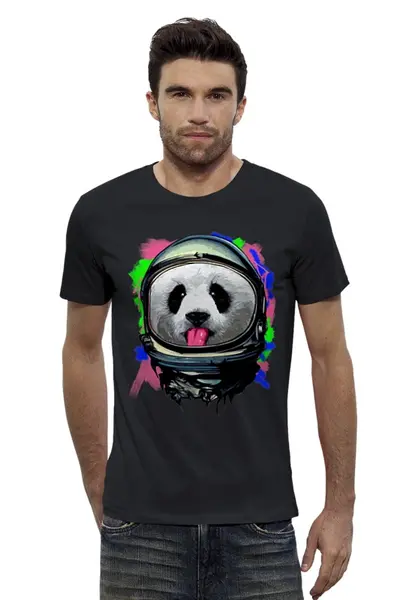 Заказать мужскую футболку в Москве. Футболка базовая Панда от printik - готовые дизайны и нанесение принтов.