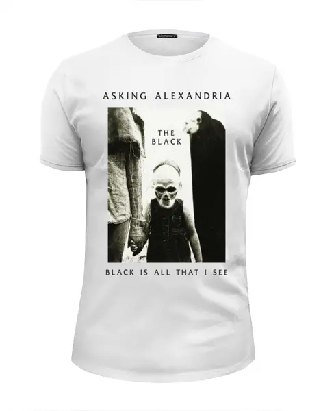 Заказать мужскую футболку в Москве. Футболка базовая Asking Alexandria от geekbox - готовые дизайны и нанесение принтов.