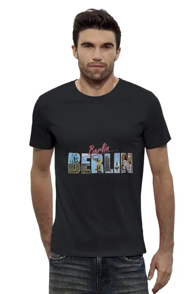 Заказать мужскую футболку в Москве. Футболка базовая На память о Берлине, вариант 1-01 от Andy Quarry - готовые дизайны и нанесение принтов.