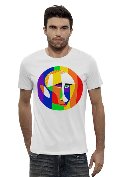Заказать мужскую футболку в Москве. Футболка базовая Putin ART от balden - готовые дизайны и нанесение принтов.