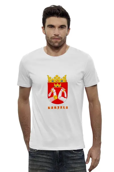 Заказать мужскую футболку в Москве. Футболка базовая Карелия от Виктор Касаткин - готовые дизайны и нанесение принтов.
