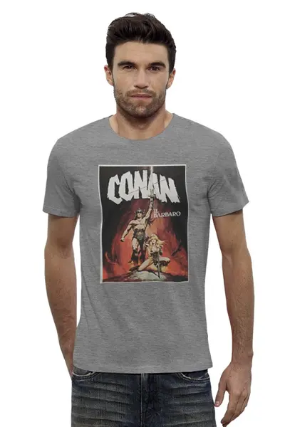 Заказать мужскую футболку в Москве. Футболка базовая Conan the Barbarian от KinoArt - готовые дизайны и нанесение принтов.