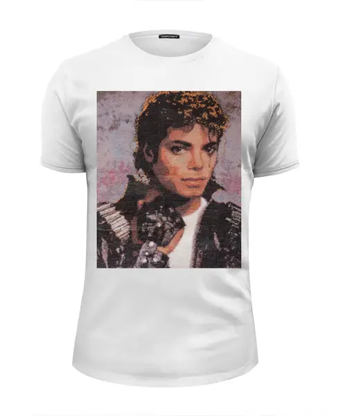 Заказать мужскую футболку в Москве. Футболка базовая Майкл Джексон от kan - готовые дизайны и нанесение принтов.