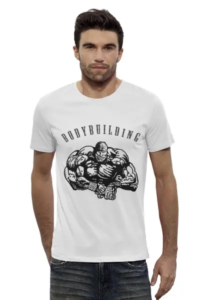 Заказать мужскую футболку в Москве. Футболка базовая Бодибилдер от StayStrong - готовые дизайны и нанесение принтов.