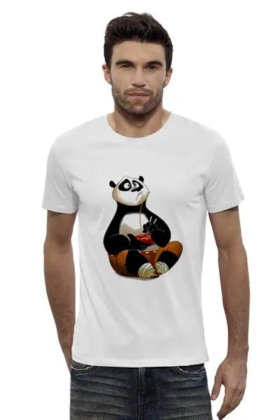Заказать мужскую футболку в Москве. Футболка базовая Кунг фу панда от YellowCloverShop - готовые дизайны и нанесение принтов.