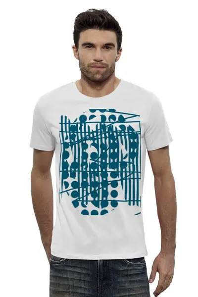 Заказать мужскую футболку в Москве. Футболка базовая абстрактные  линии от basova.juki@gmail.com - готовые дизайны и нанесение принтов.