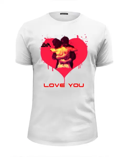 Заказать мужскую футболку в Москве. Футболка базовая LOVE YOU от byEVA.ru - готовые дизайны и нанесение принтов.