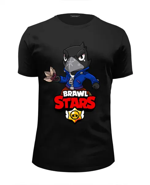 Заказать мужскую футболку в Москве. Футболка базовая BRAWL STARS CROW от geekbox - готовые дизайны и нанесение принтов.