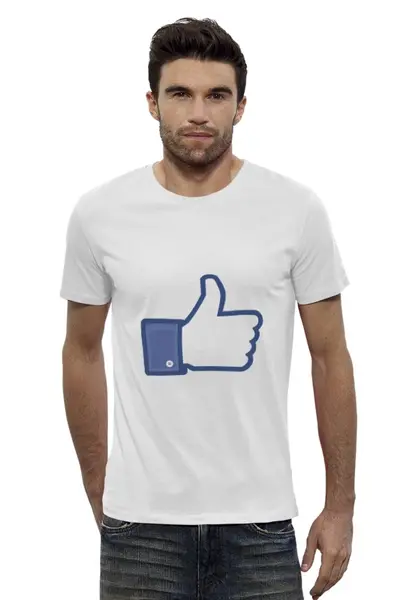 Заказать мужскую футболку в Москве. Футболка базовая Палец вверх (Like) от YellowCloverShop - готовые дизайны и нанесение принтов.
