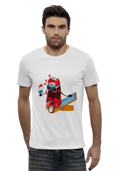 Заказать мужскую футболку в Москве. Футболка базовая  Ice cream от ANDREI M - готовые дизайны и нанесение принтов.