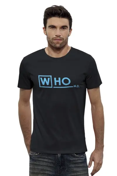 Заказать мужскую футболку в Москве. Футболка базовая Who MD от skynatural - готовые дизайны и нанесение принтов.