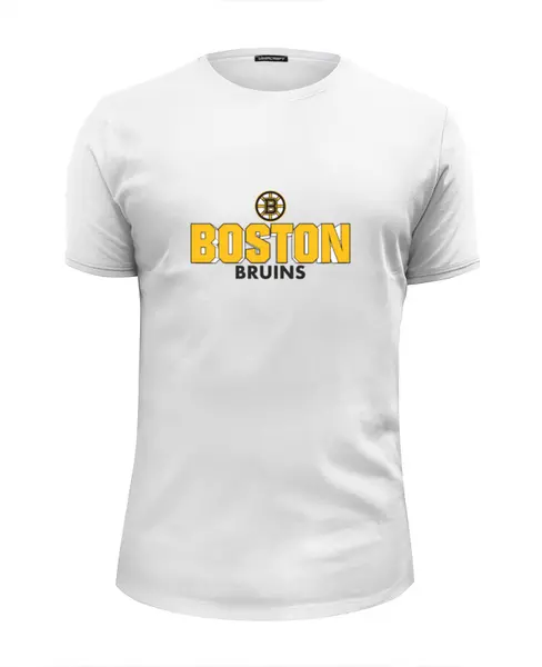 Заказать мужскую футболку в Москве. Футболка базовая Boston Bruins от kspsshop - готовые дизайны и нанесение принтов.