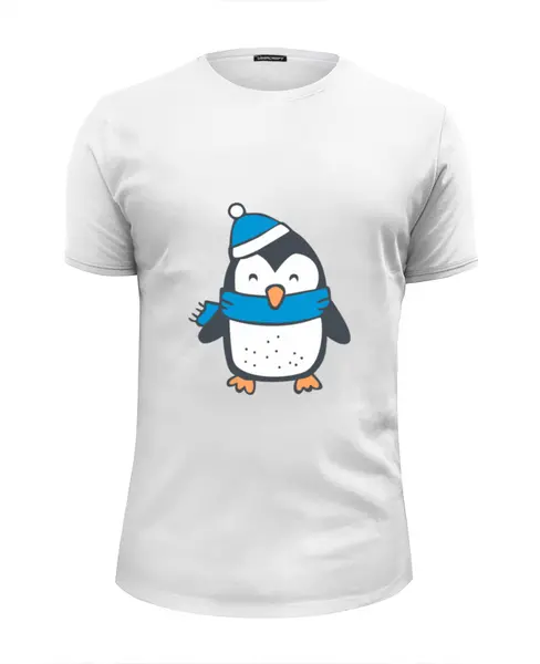 Заказать мужскую футболку в Москве. Футболка базовая Пингвин  от cherdantcev - готовые дизайны и нанесение принтов.