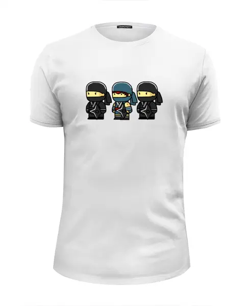 Заказать мужскую футболку в Москве. Футболка базовая ninja от Евгений Бобров - готовые дизайны и нанесение принтов.