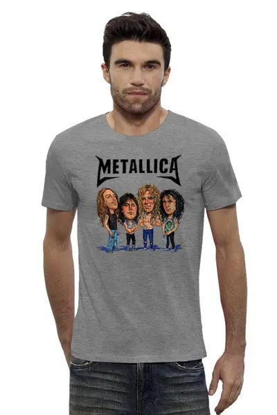 Заказать мужскую футболку в Москве. Футболка базовая Metallica от Leichenwagen - готовые дизайны и нанесение принтов.