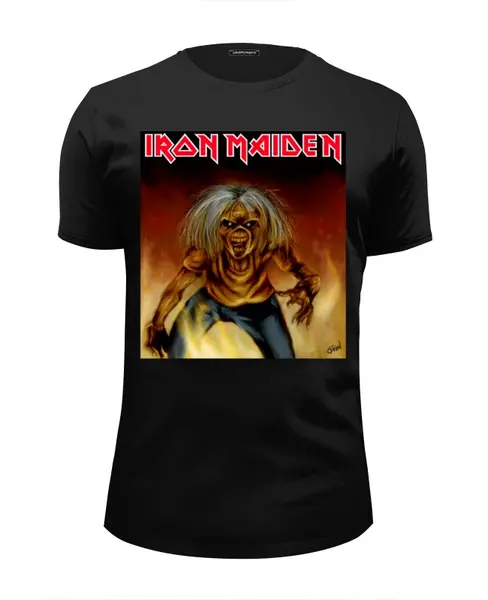 Заказать мужскую футболку в Москве. Футболка базовая Iron Maiden Band от Leichenwagen - готовые дизайны и нанесение принтов.