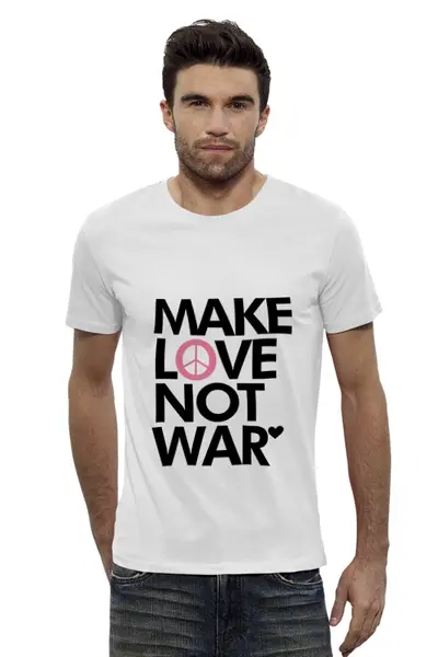 Заказать мужскую футболку в Москве. Футболка базовая Make Love Not War от Printio - готовые дизайны и нанесение принтов.