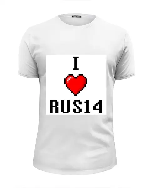 Заказать мужскую футболку в Москве. Футболка базовая I Love RUS14  от Руслан Римович - готовые дизайны и нанесение принтов.