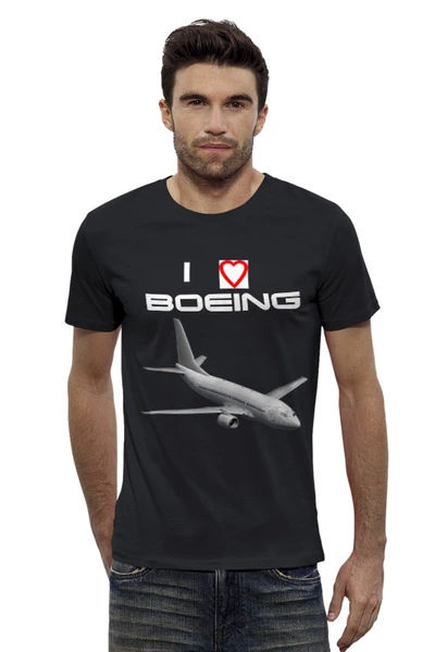 Заказать мужскую футболку в Москве. Футболка базовая Boeing 737-300 от Nalivaev - готовые дизайны и нанесение принтов.