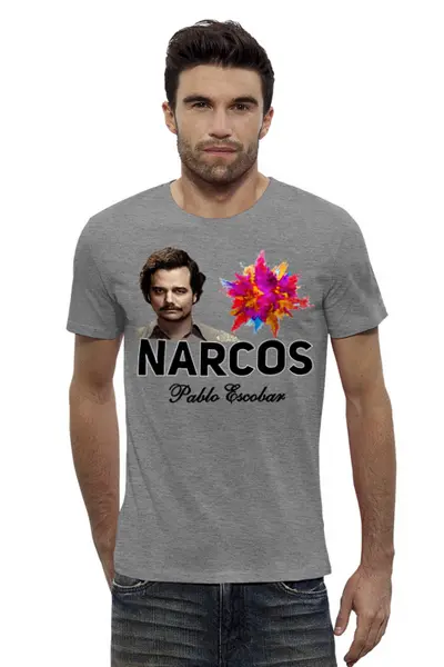 Заказать мужскую футболку в Москве. Футболка базовая Narcos от TheAndarz  - готовые дизайны и нанесение принтов.