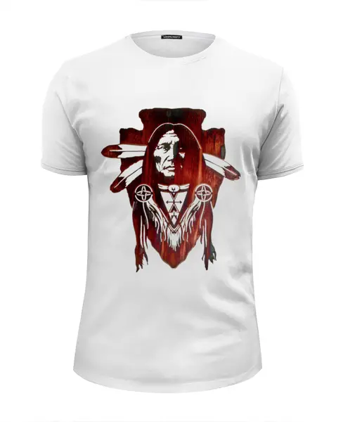 Заказать мужскую футболку в Москве. Футболка базовая индейская тема от biowulw@yandex.ru - готовые дизайны и нанесение принтов.