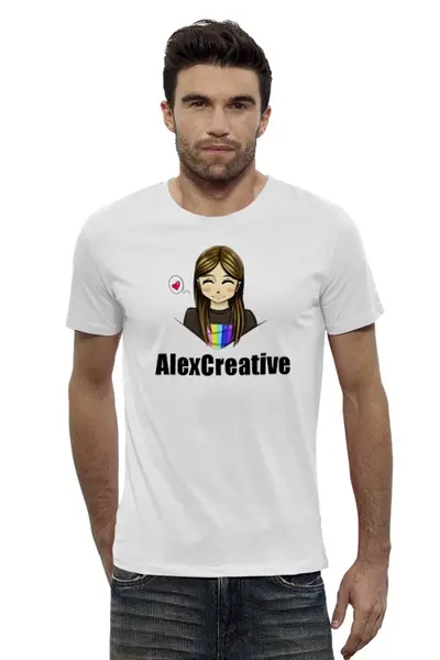 Заказать мужскую футболку в Москве. Футболка базовая AlexCreative от miner - готовые дизайны и нанесение принтов.