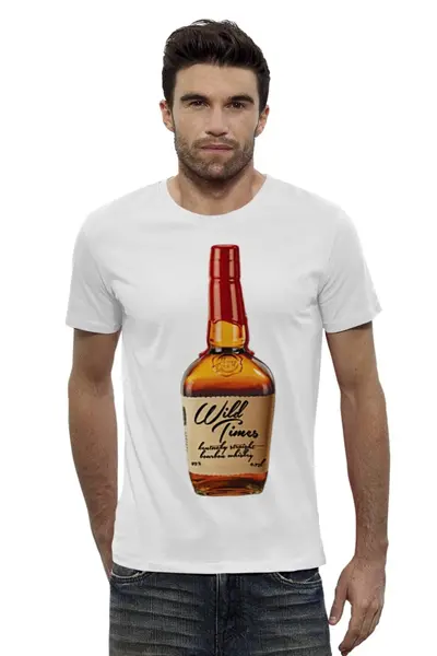 Заказать мужскую футболку в Москве. Футболка базовая Wild Times Whiskey от owdc - готовые дизайны и нанесение принтов.