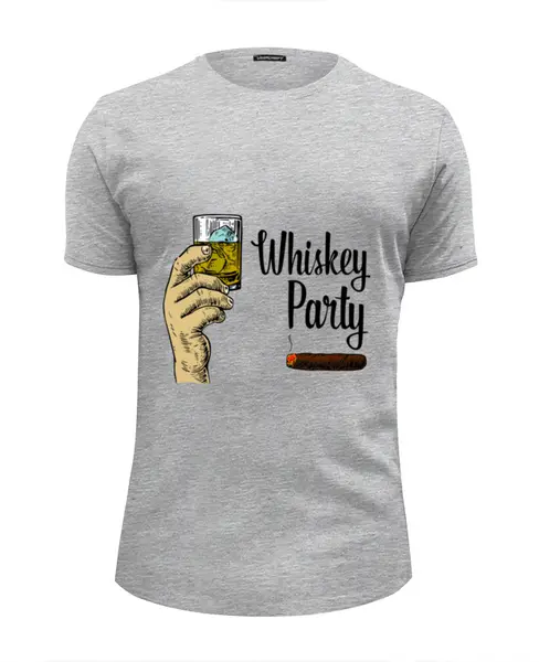 Заказать мужскую футболку в Москве. Футболка базовая Whiskey Party от denis01001 - готовые дизайны и нанесение принтов.