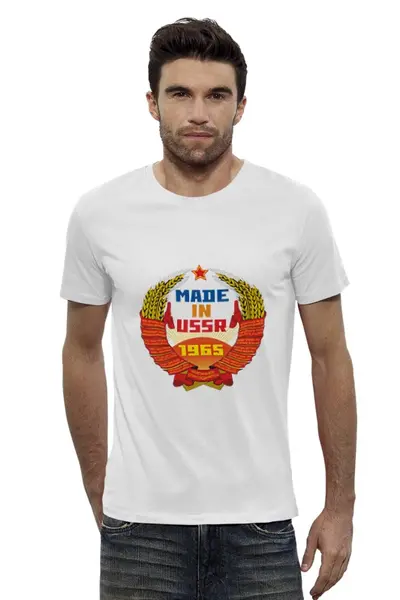 Заказать мужскую футболку в Москве. Футболка базовая USSR 1965 от Djimas Leonki - готовые дизайны и нанесение принтов.