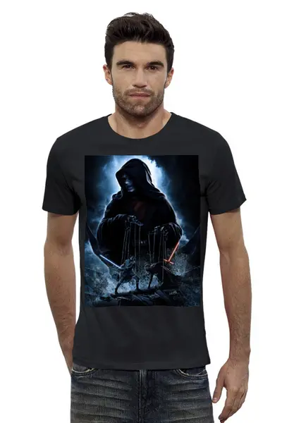 Заказать мужскую футболку в Москве. Футболка базовая Palpatine Darth Sidious от Дана Столыпина - готовые дизайны и нанесение принтов.