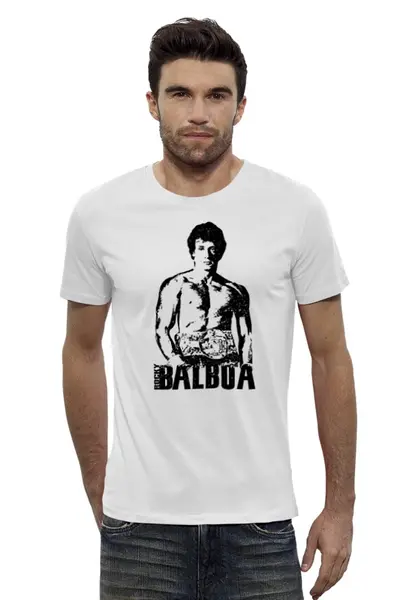 Заказать мужскую футболку в Москве. Футболка базовая Rocky Balboa от Leichenwagen - готовые дизайны и нанесение принтов.
