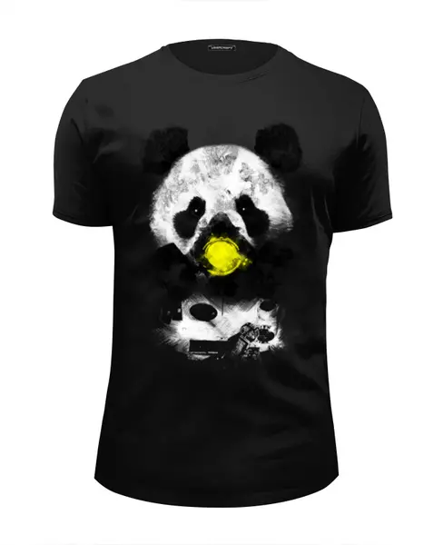 Заказать мужскую футболку в Москве. Футболка базовая Панда в маске от printik - готовые дизайны и нанесение принтов.