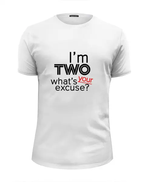 Заказать мужскую футболку в Москве. Футболка базовая I'm two (1) от Ксения Золотухина - готовые дизайны и нанесение принтов.