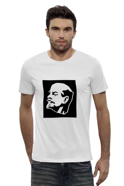 Заказать мужскую футболку в Москве. Футболка базовая Lenin от Max - готовые дизайны и нанесение принтов.