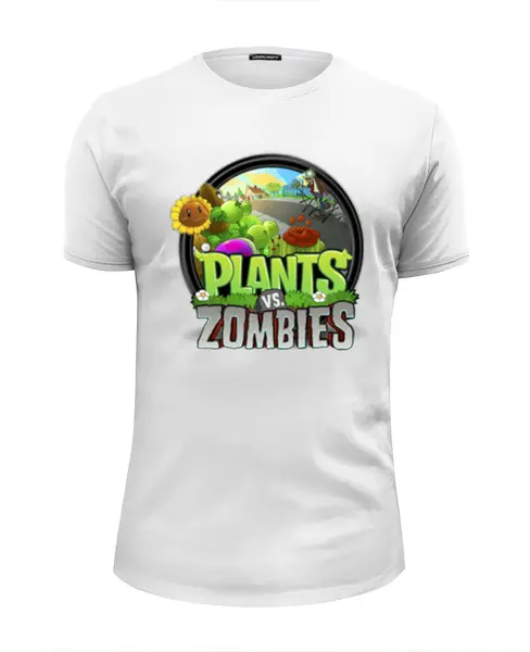 Заказать мужскую футболку в Москве. Футболка базовая Plants vs Zombies от cesare - готовые дизайны и нанесение принтов.