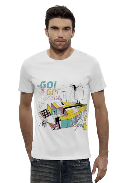 Заказать мужскую футболку в Москве. Футболка базовая GO! pathfinder от KsushaEKS - готовые дизайны и нанесение принтов.