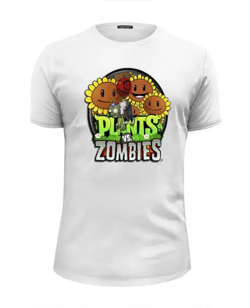 Заказать мужскую футболку в Москве. Футболка базовая plants vs zombies от cesare - готовые дизайны и нанесение принтов.