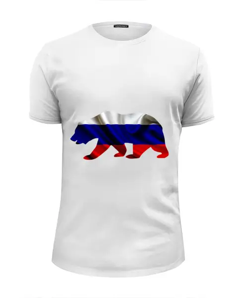 Заказать мужскую футболку в Москве. Футболка базовая Русский Медведь от FireFoxa - готовые дизайны и нанесение принтов.