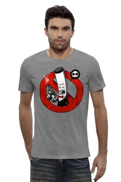 Заказать мужскую футболку в Москве. Футболка базовая Курение Убивает! (Сигарета) от coolmag - готовые дизайны и нанесение принтов.