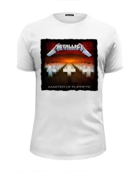 Заказать мужскую футболку в Москве. Футболка базовая Metallica от Leichenwagen - готовые дизайны и нанесение принтов.